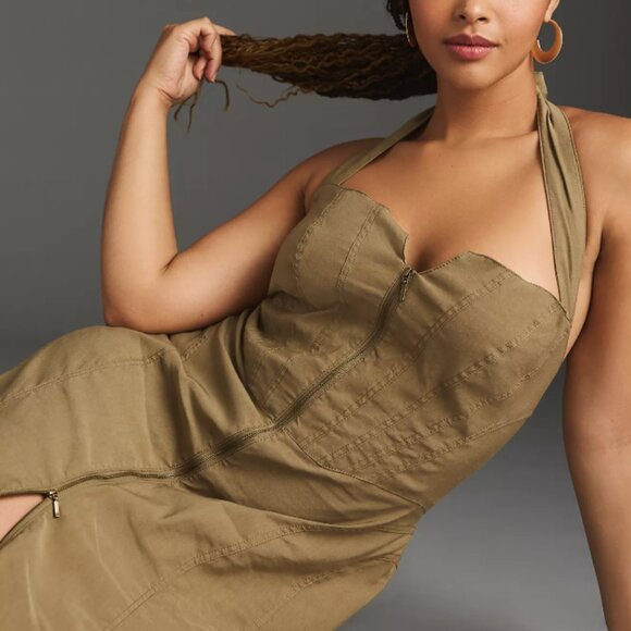 🌿Anthropologie Zip-Front Corset Dress – Size 2X 🌿 - Picture 5 of 15